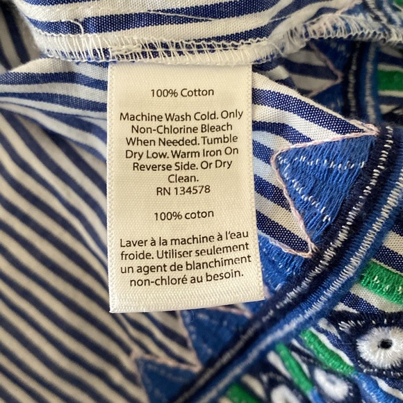 VINEYARD VINES Geo Prep Embroidered Open Neck Top - Picture 5 of 5